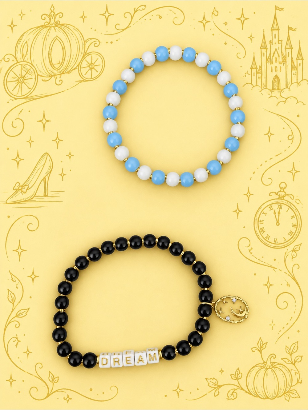 Cinderella-Inspired Dream Stretch Bracelet Set of 2